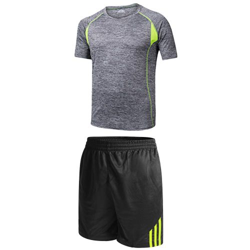 Survetement De Sport Pour Homme, Respirant, Manches Courtes, Short Elastique, Ete (Bleu 3xl)