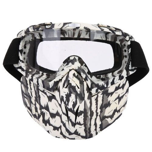 Masque De Sport Exterieur Pour Moto, Coupe-Vent, Anti-Uv, Lunettes De Protection (Zebre Transparent)