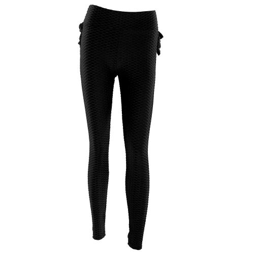 Leggings De Sport Respirants Pour Femmes, Pantalon De Yoga, De Course A Pied, De Fitness, Avec Dentelle, Noir, Taille S