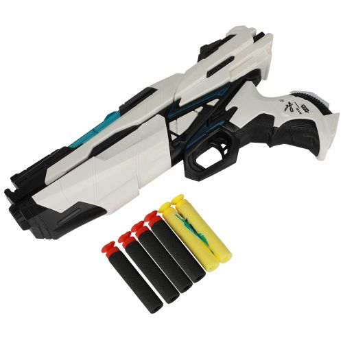 Pistolet electronique a balles souples avec son et lumiere, jeu d'exterieur pour enfants (blanc)