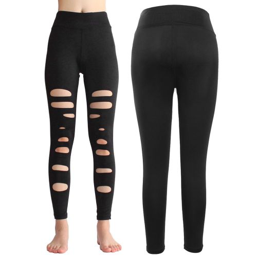 Leggings Sexy Pour Femme, Pantalon De Yoga A Trous, Pantalon De Sport Elastique A Sechage Rapide Pour La Course A Pied (M)