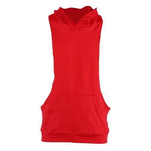 Sweat A Capuche De Musculation Pour Homme, Debardeur De Fitness, Rouge, Taille Xxl