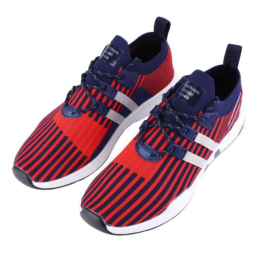 Chaussures De Plein Air Pour Hommes, Respirantes, Pour Le Sport, La Course A Pied, La Marche, Le Printemps Et L'hiver (Bleu Et Rouge, Pointure 43)
