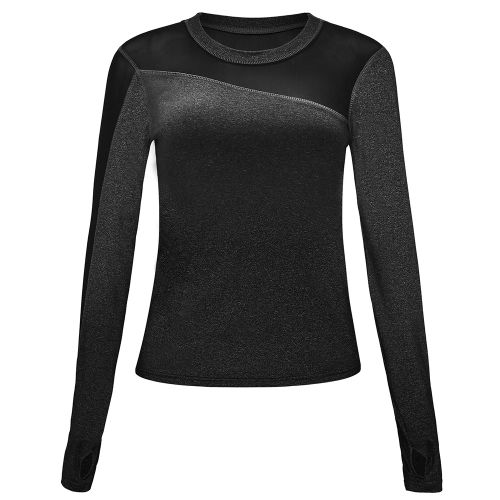 Vetements De Sport A Manches Longues Pour Femmes, En Maille, Pour Entrainement, Fitness, Sechage Rapide (Gris Lin, Taille L)
