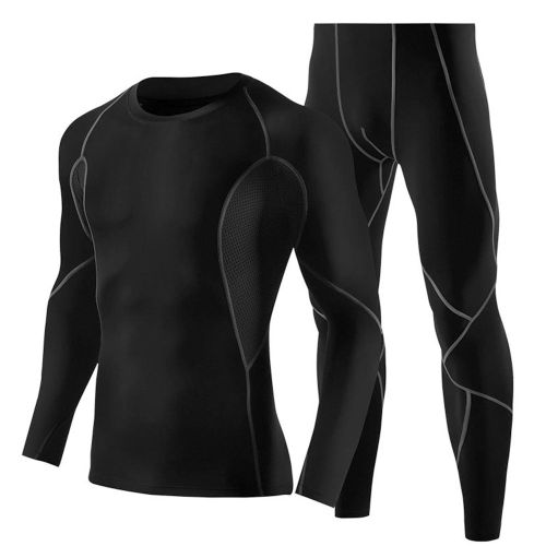 T-Shirt De Sport Extensible A Manches Longues Et Sechage Rapide Pour Homme, Noir, Pour Entrainement, Fitness, Course A Pied, Gym, Taille L
