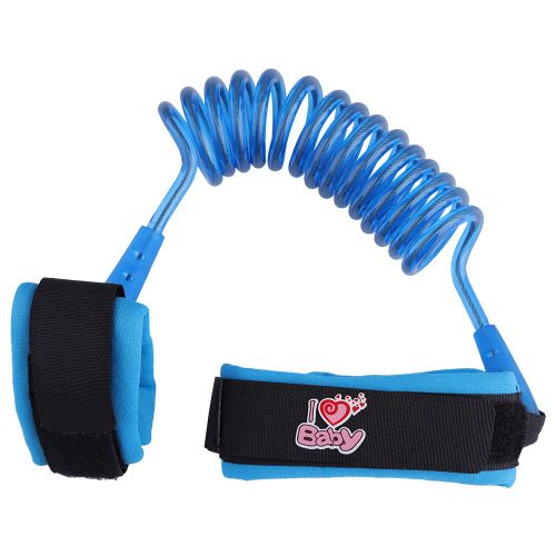 Sangle De Securite Anti-Perte Pour Bebe Et Enfant, Laisse De Poignet Reglable Pour La Marche Et Les Voyages (Bleu)