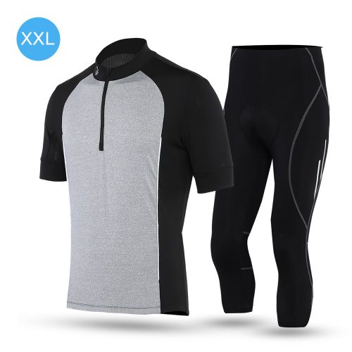 Ensemble De Cyclisme Pour Sports De Plein Air, Maillot A Manches Courtes Et Pantalon Absorbant La Transpiration, Taille Xxl