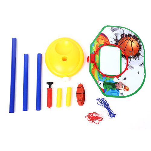 Mini Panier De Basket Gonflable Reglable Pour Enfants Avec Support Et Panneau Arriere