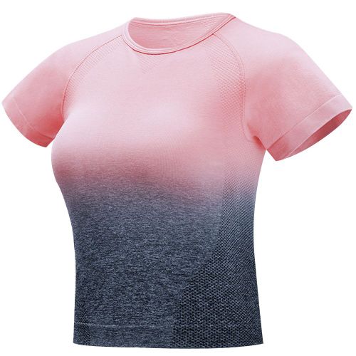 Haut Court A Manches Courtes Pour Femme, Vetement De Sport, De Yoga, De Gym, D'entrainement Et De Fitness (Peche, Taille M)