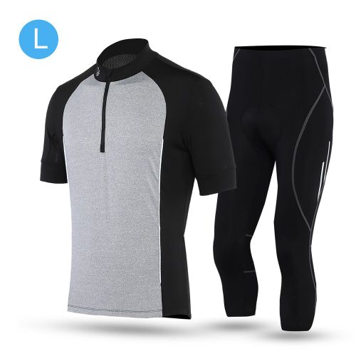 Ensemble De Cyclisme Pour Sports De Plein Air, Maillot A Manches Courtes Et Pantalon Absorbant La Transpiration, Taille L