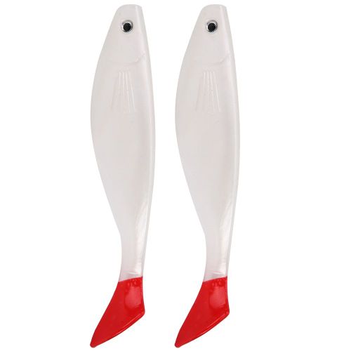 Lot De 2 Leurres Artificiels Souples Et Vifs Pour La Peche (Rouge Et Blanc)