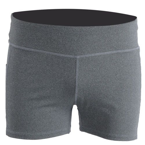 Short De Sport Elastique Et Respirant Pour Femme, Pantalon Court De Yoga, D'entrainement, De Fitness (Gris Fonce, Taille Xl)