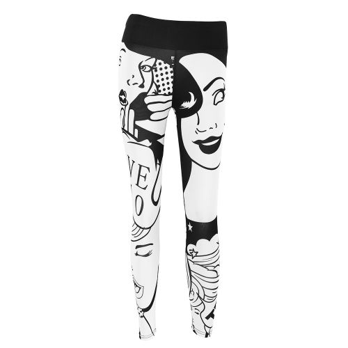 Leggings De Sport Imprimes Love Pour Femmes, Pantalons De Yoga, De Fitness, D'entrainement Et De Sport (L)