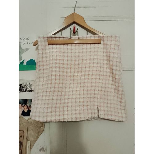 Jupe À Carreaux Roses Clairs/Blancs 42 Xl Shein Curve.