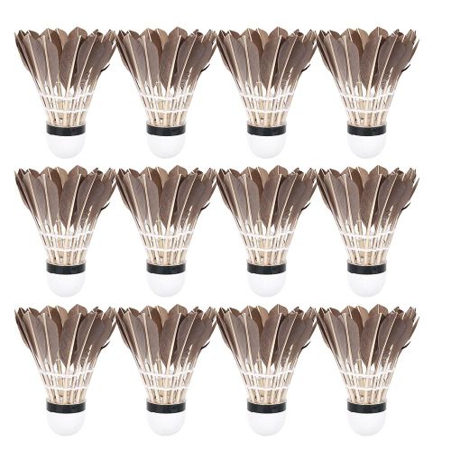 Lot De 12 Volants De Badminton En Plumes Noires, Accessoire D'entrainement Pour Sports De Plein Air