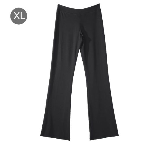 Pantalon Taille Basse A Pattes D'elephant Pour Femme, Legging Slim Noir Extensible (Xl)
