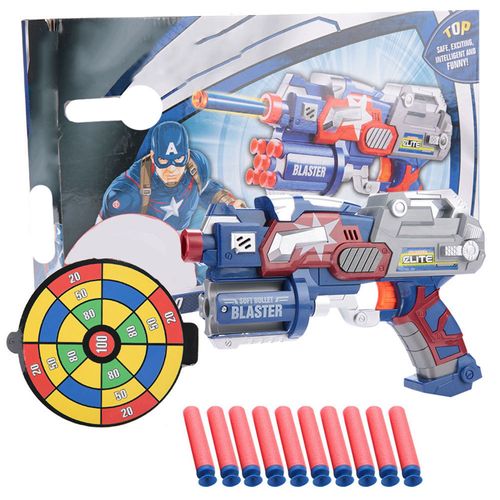 Pistolet jouet a ventouse en EVA souple avec cible pour enfants