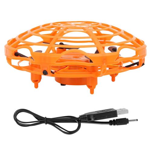 Mini avion volant a capteur OVNI rechargeable par USB, controle a la main, pour enfants, orange