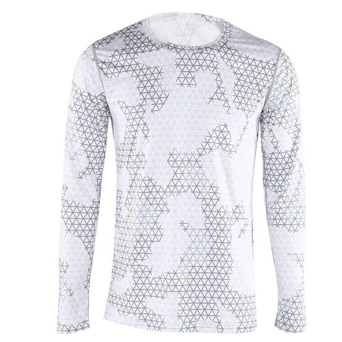 T-Shirts A Manches Longues Et Col Rond Pour Homme, Collants De Course, De Sport Et D'equitation (Blanc, Xl)