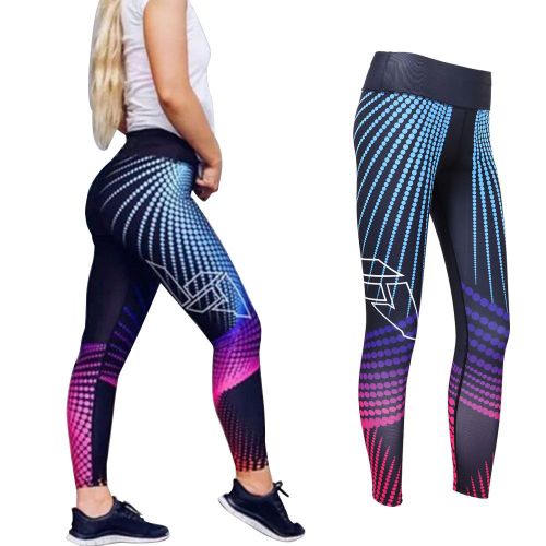Pantalon De Yoga Taille Haute Pour Femme, Imprime Numerique, Moulant, Extensible, Elastique, Pour Le Sport (M)