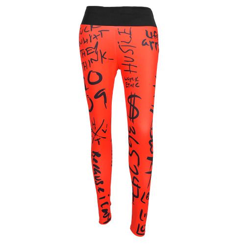 Legging De Sport Pour Femme, Imprime, Pour Fitness, Gym, Yoga, Course A Pied, Entrainement (Rouge, Taille M)