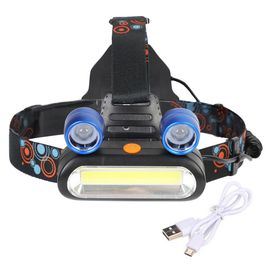 Lampe Frontale Cob A Chargement Usb, Ideale Pour La Peche De Nuit Ou Le Camping