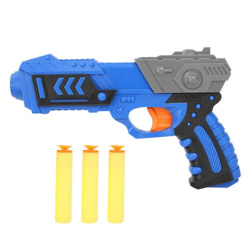 Pistolet jouet pour enfants, jeu de tir a flechettes souples avec perles EVA, bleu