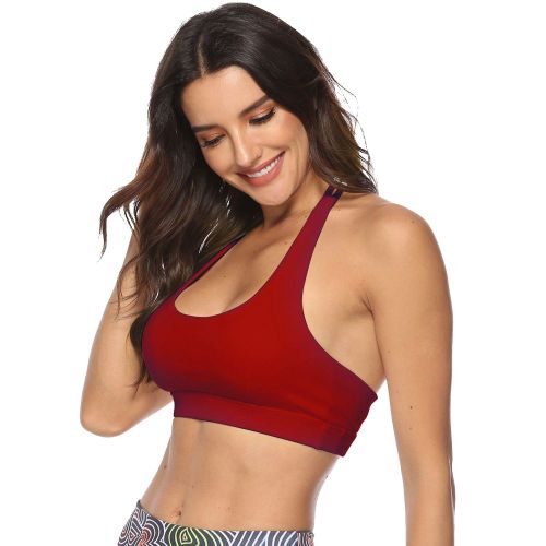 Soutien-Gorge De Sport Confortable Et Respirant En Coton Rouge Pour Femme (S)