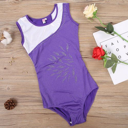 Costume De Danse Pour Enfants Et Filles, Tenue De Gymnastique, Couleur Violette, 11-12 Ans