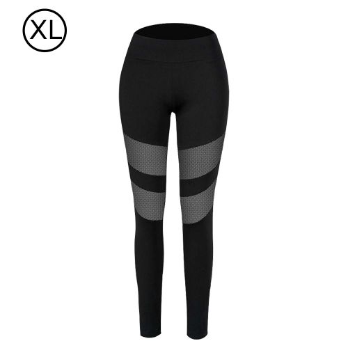 Pantalon De Yoga Noir Pour Femme, Legging En Maille, Extensible, Pour Gym, Fitness, Course A Pied (Xl)