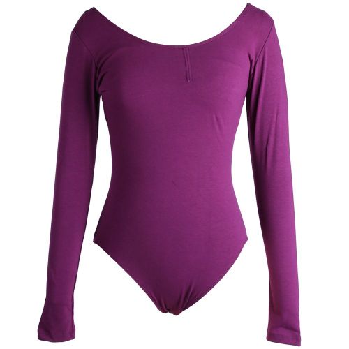 Justaucorps De Danse A Manches Longues Et Col En V Pour Femme (Xxl)