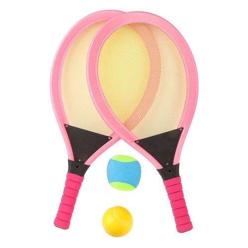 1 Paire De Raquettes De Tennis Pour Enfants, Outil D'entrainement Sportif De Plein Air, Jouet Pour Enfants Debutants (Rose Rouge)