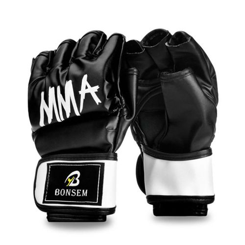 Gants De Boxe Demi-Mitaines, Sac De Frappe, Gants En Cuir, Gants De Kickboxing