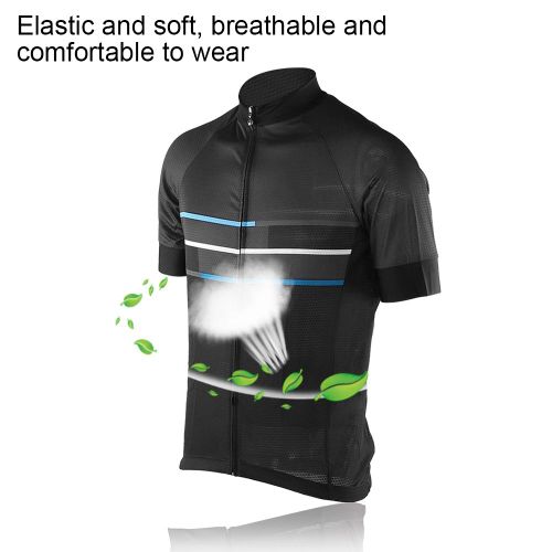 Maillot De Cyclisme En Tissu Maille, Respirant Et A Sechage Rapide, Vetement Moulant A Manches Courtes (#08, Xl)