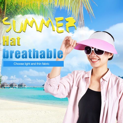 Casquette De Sport Decontractee Unisexe Pour Adultes, Chapeau De Soleil A Large Bord (Rose)
