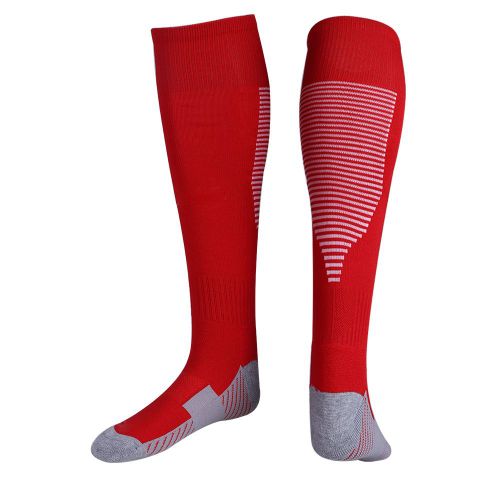 Paire De Chaussettes De Sport Respirantes Et Antiderapantes Au-Dessus Du Genou Pour Hommes Et Adultes (Rouge)