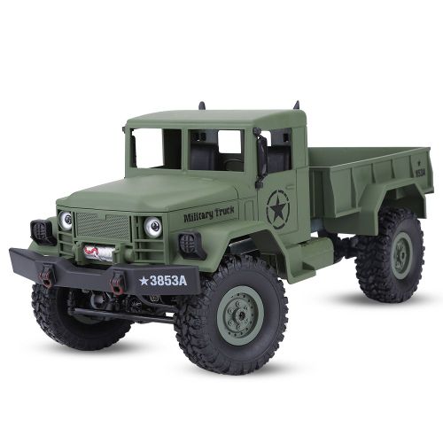 Camion militaire telecommande a quatre roues motrices 1/16, modele reduit de vehicule jouet a haute imitation
