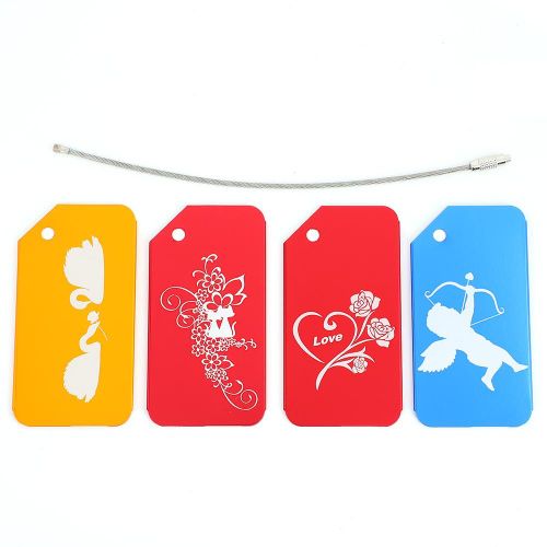 Lot De 4 Etiquettes De Voyage A Motif Mignon Pour Bagages, Valises, Nom, Adresse, Porte-Etiquette (N¡Ã 1)