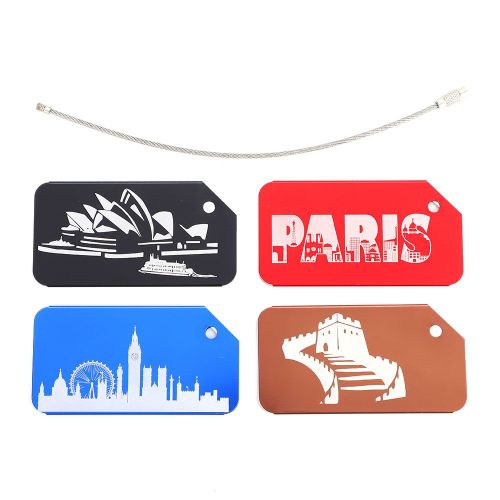 Lot De 4 Etiquettes De Voyage A Motif Mignon Pour Bagages, Valises, Nom, Adresse, Porte-Etiquette (N¡Ã 3)