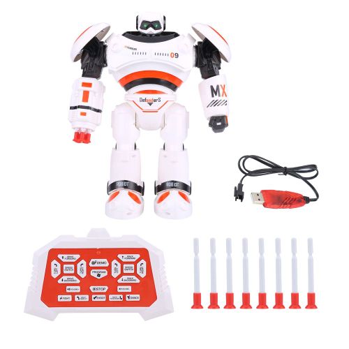Robot electronique multifonction telecommande pour enfant, jouet a offrir (orange)