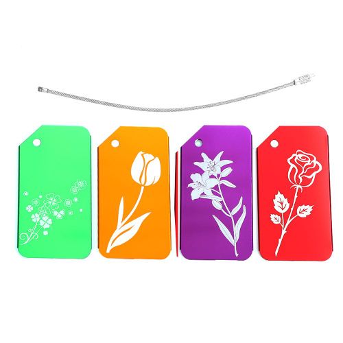 Lot De 4 Etiquettes De Voyage A Motif Mignon Pour Bagages, Valises, Nom, Adresse, Porte-Etiquette (N¡Ã 5)