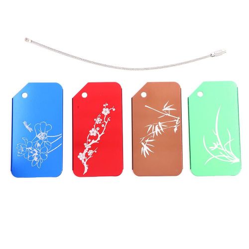 Lot De 4 Etiquettes De Voyage A Motif Mignon Pour Bagages, Valises, Nom, Adresse, Porte-Etiquette (N¡Ã 2)