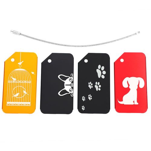 Lot De 4 Etiquettes De Voyage A Motif Mignon Pour Bagages, Valises, Nom, Adresse, Porte-Etiquette (N¡Ã?6)