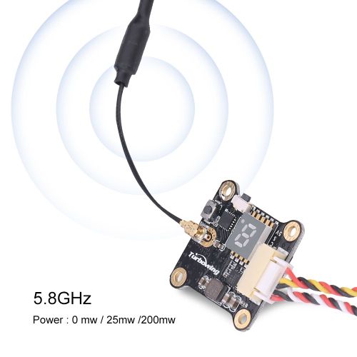 Module de transmission de donnees radio commutable TURBOWING 5,8 G 48 canaux 0/25/200 mW pour drone