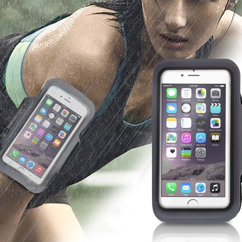 Brassard Reglable Pour Sac De Sport, Pochette, Fenetre Transparente Tactile (Gris - 4,7 Pouces)