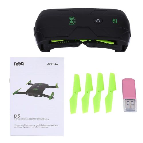 Drone quadricoptere pliable Wifi, maintien d'altitude, mode sans tete, avec camera HD 480p
