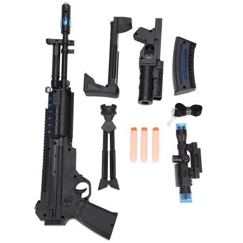 Pistolet a balles souples amovible pour enfants, lumiere electrique, simulation et deformation