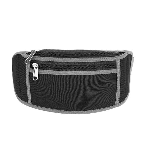 Sac banane reglable pour course a pied, randonnee, fitness, entrainement, exercices (noir)