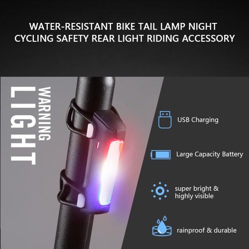 Feu Arriere De Velo Resistant A L'eau, Eclairage De Securite Pour Cyclisme De Nuit, Accessoire De Conduite