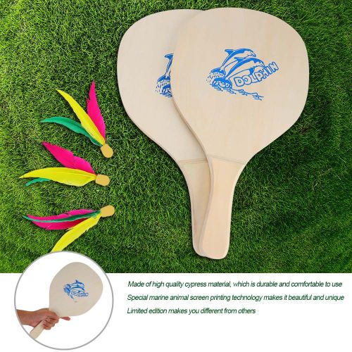 1 Paire De Raquettes De Badminton En Bois Epais Pour Entrainement Au Volant
